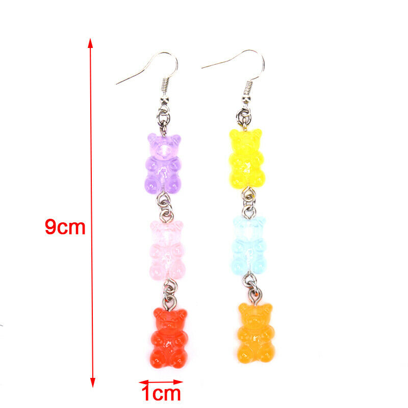 New Funny Colorful Cartoon Three Bear Animal Dangle Drop Earrings Jewelry.l8