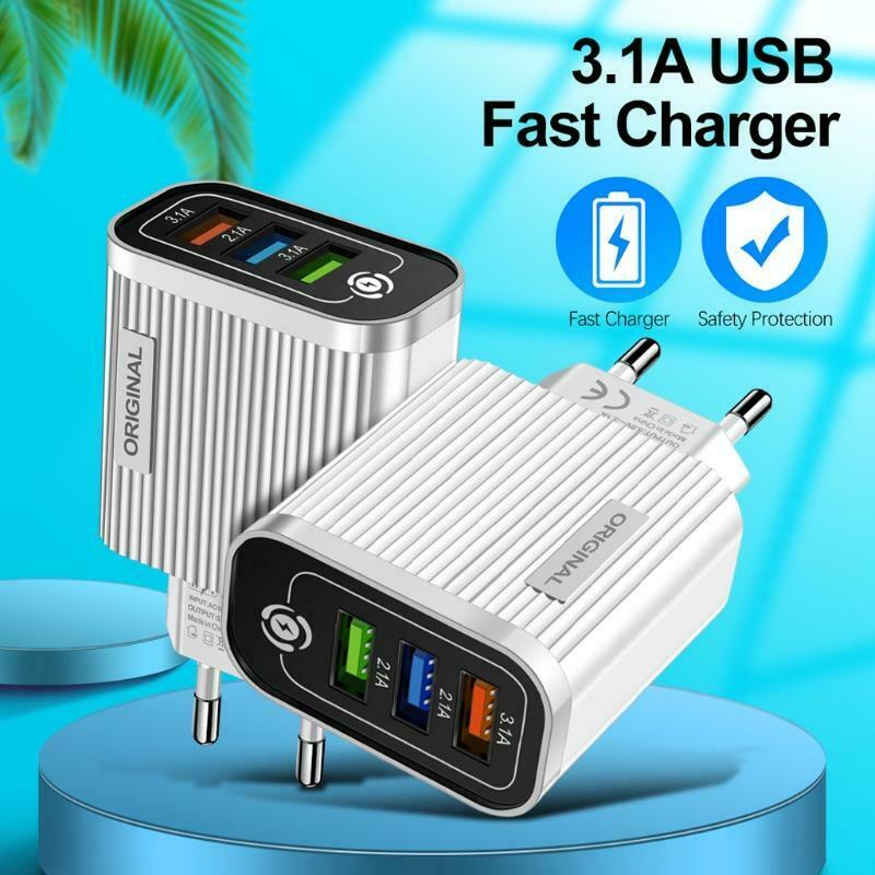 USB Charger LED Display US Plug Quick Charge 3.0 Wall Adapter Charger
