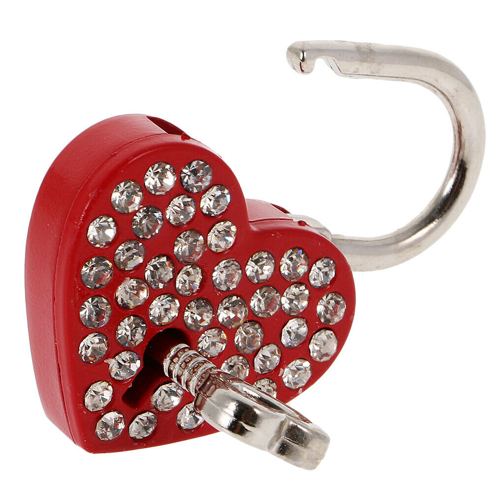 3.8cm Trunk Drawer Outside Diamante Heart Padlock Suitcase Lock Latch