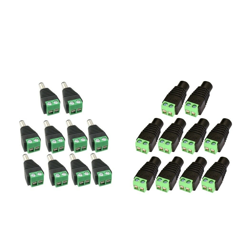 20pcs CCTV Camera DC Power Connector Female Male Connector 12V 120W 10A