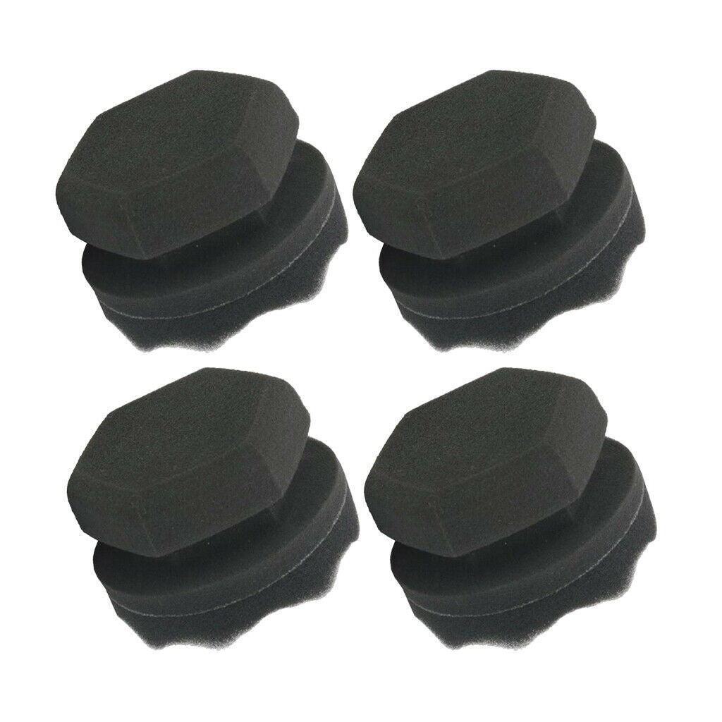 4x Hex-Grip Tire Dressing Applicator Detailing Tool For Tire Shine Dressing 8cm