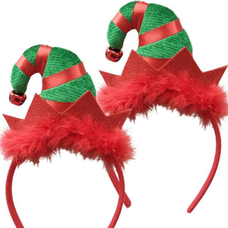 Christmas Elf Hair Bands Feather Elf Hat Headband Novelty Holiday Party Favor