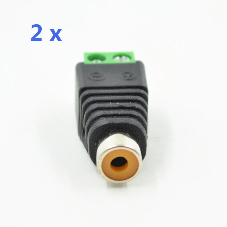 2Pcs Adapter RCA TV Female Jack to AV Screw CCTV Video/Audio Balum Terminal