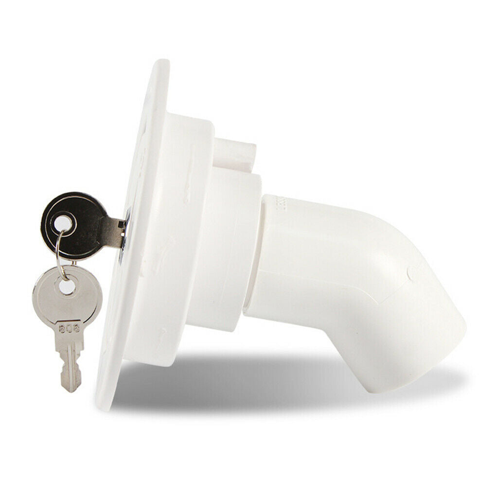 White Gravity Water Inlet Hatch Lock Locking for RV Camper Trailer Car