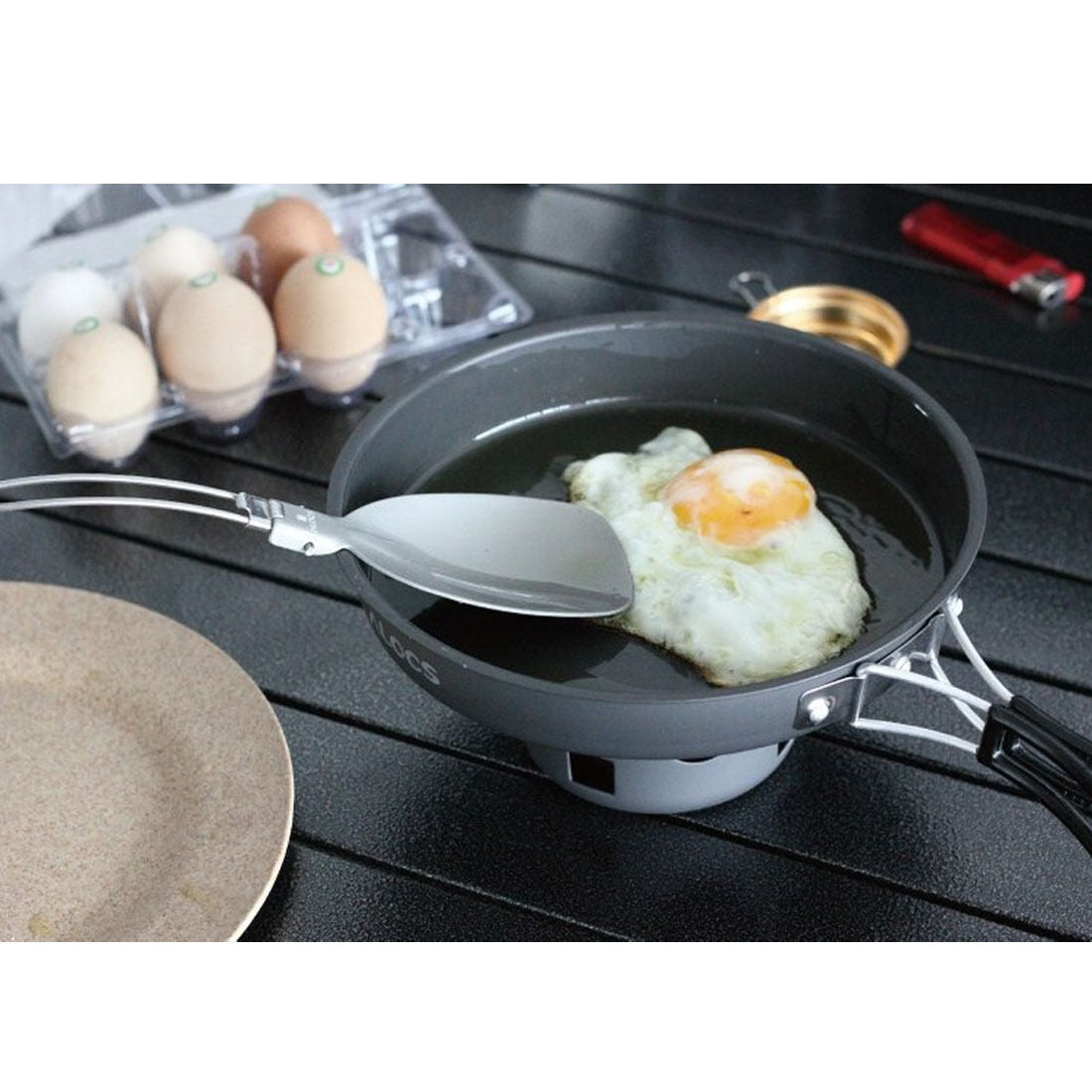 New Aluminium Folding Cooking Rice Spoon Retort Food Spatula Nonstick Camping