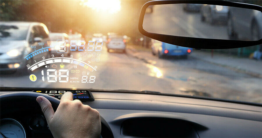 Universal 5.5'' Car HUD Head Up Display OBD2 Speedometer Projector Speed Warning