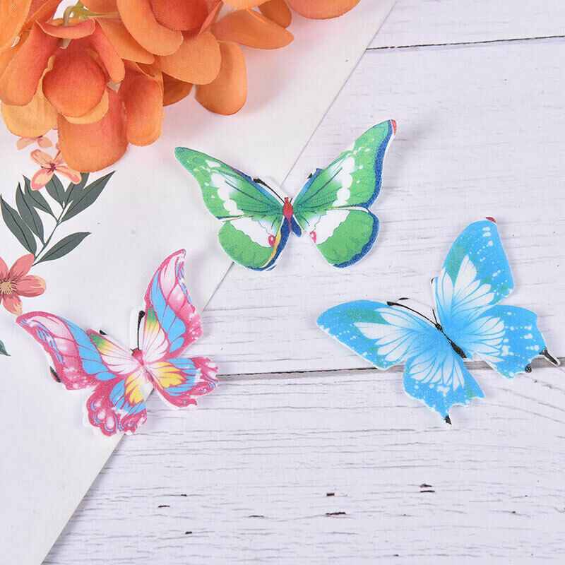 96pcs Mixed Butterfly flowers Edible Glutinous Wafer Rice Paper Cake Decorat Qx
