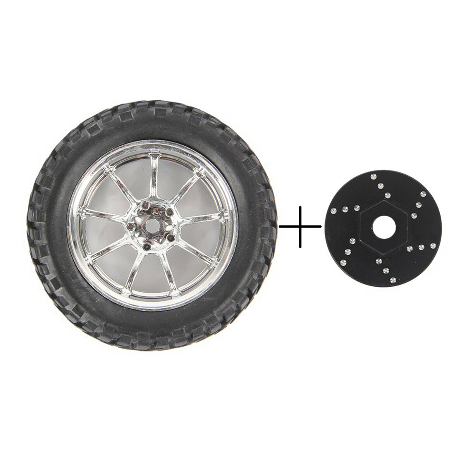 4 Pack Rubber Tyres with Wheel Hubs for MN D90 91 99S 1/12 RC Crawlers