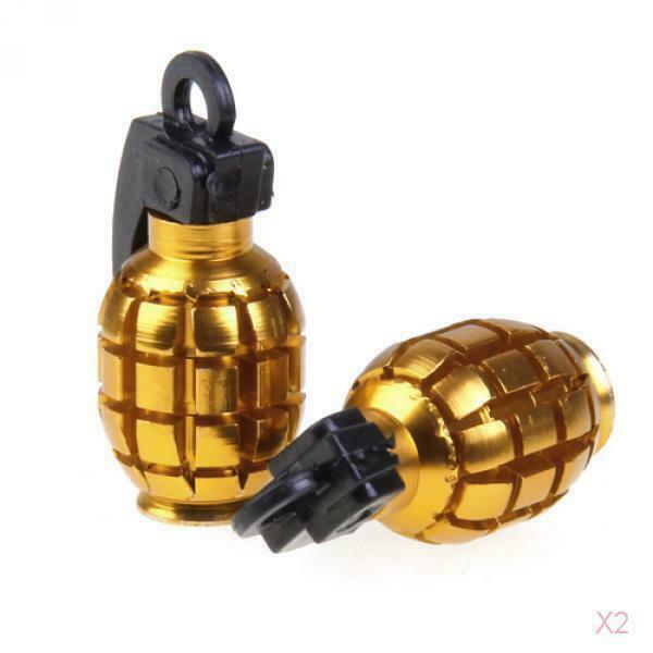 2pcs Bicycle Metal  Shaped Bike Cycling Tyre Valve Dust   Cover - Golden