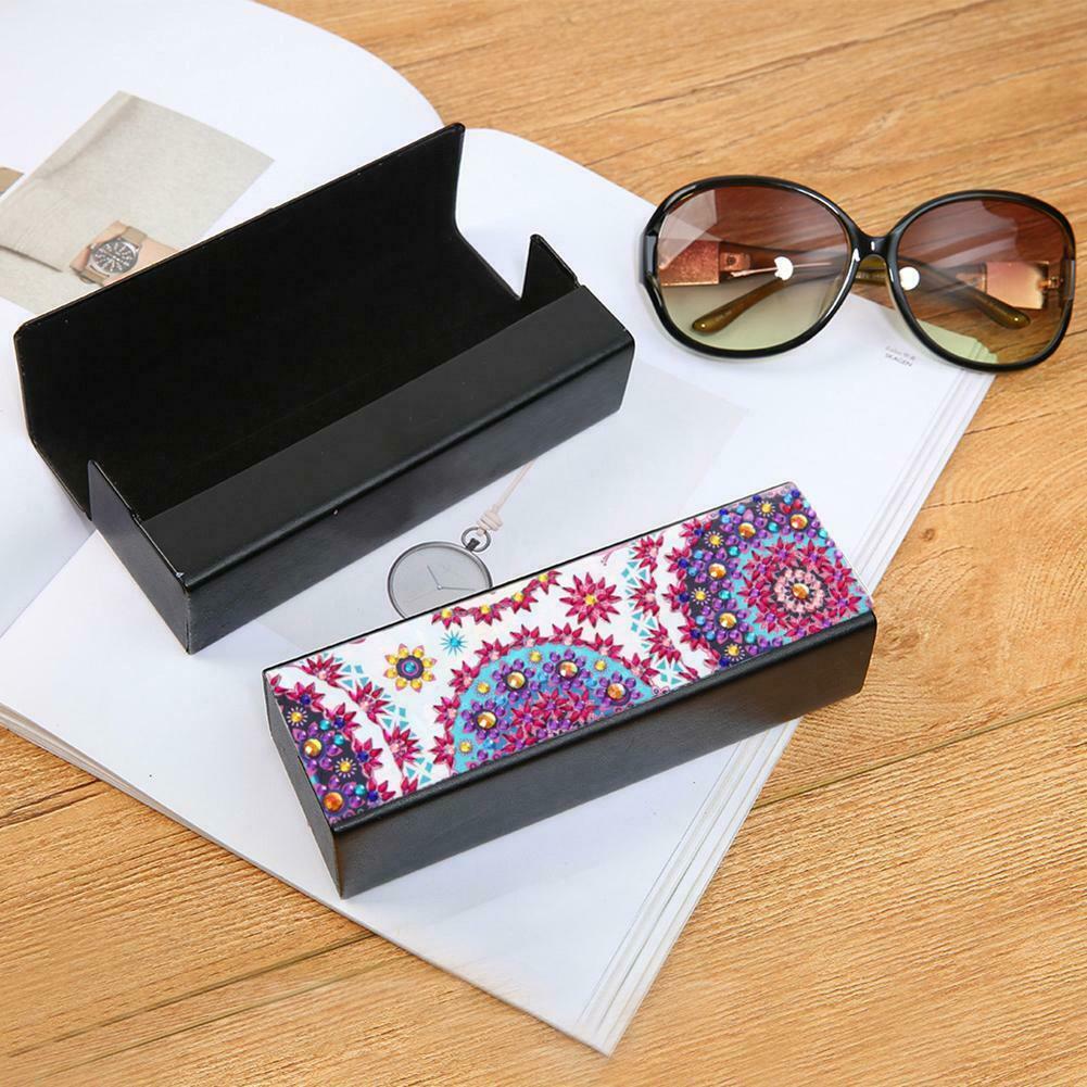 DIY Diamond Painting Eye Glasses Storage Box Travel Leather Sunglasses Case @