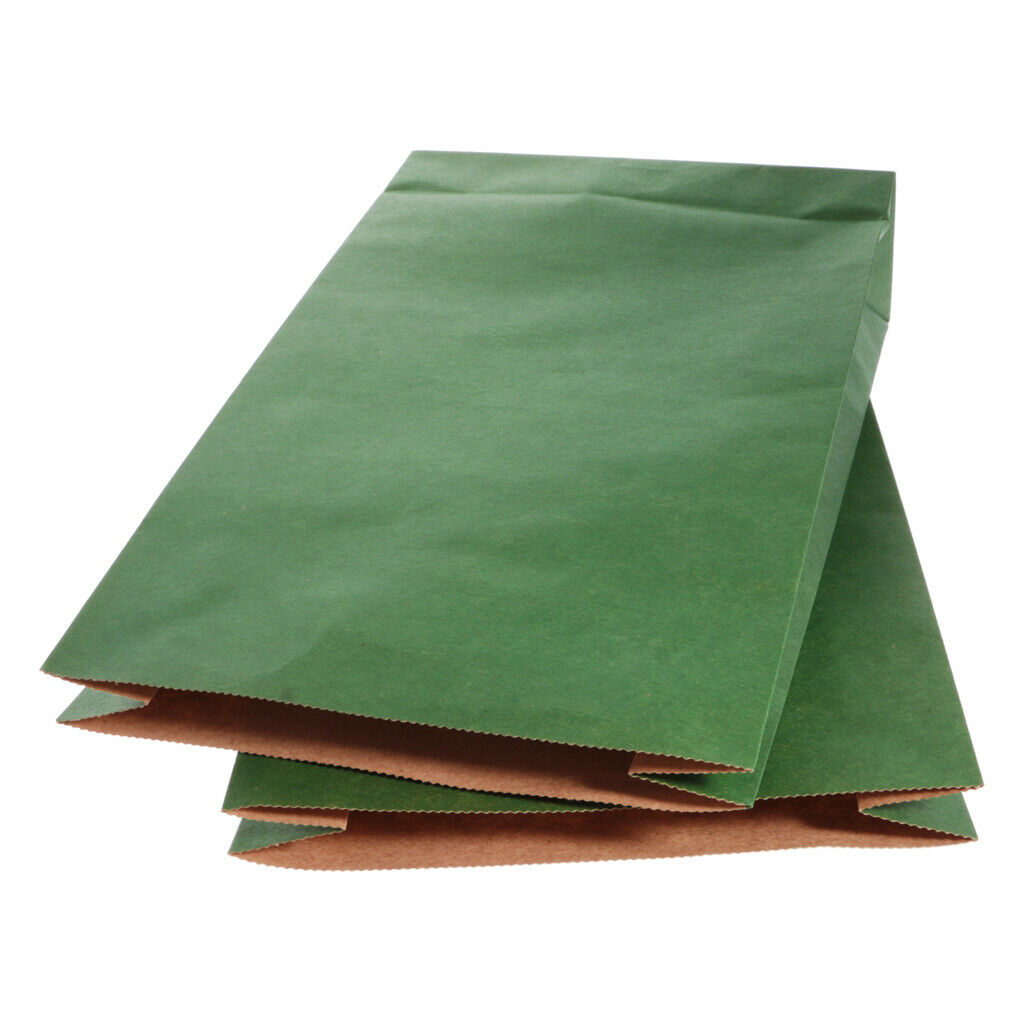 10x Kraft Paper Block Bottom Paper Candy Buffet Flat Notion Treat Bags L Dark
