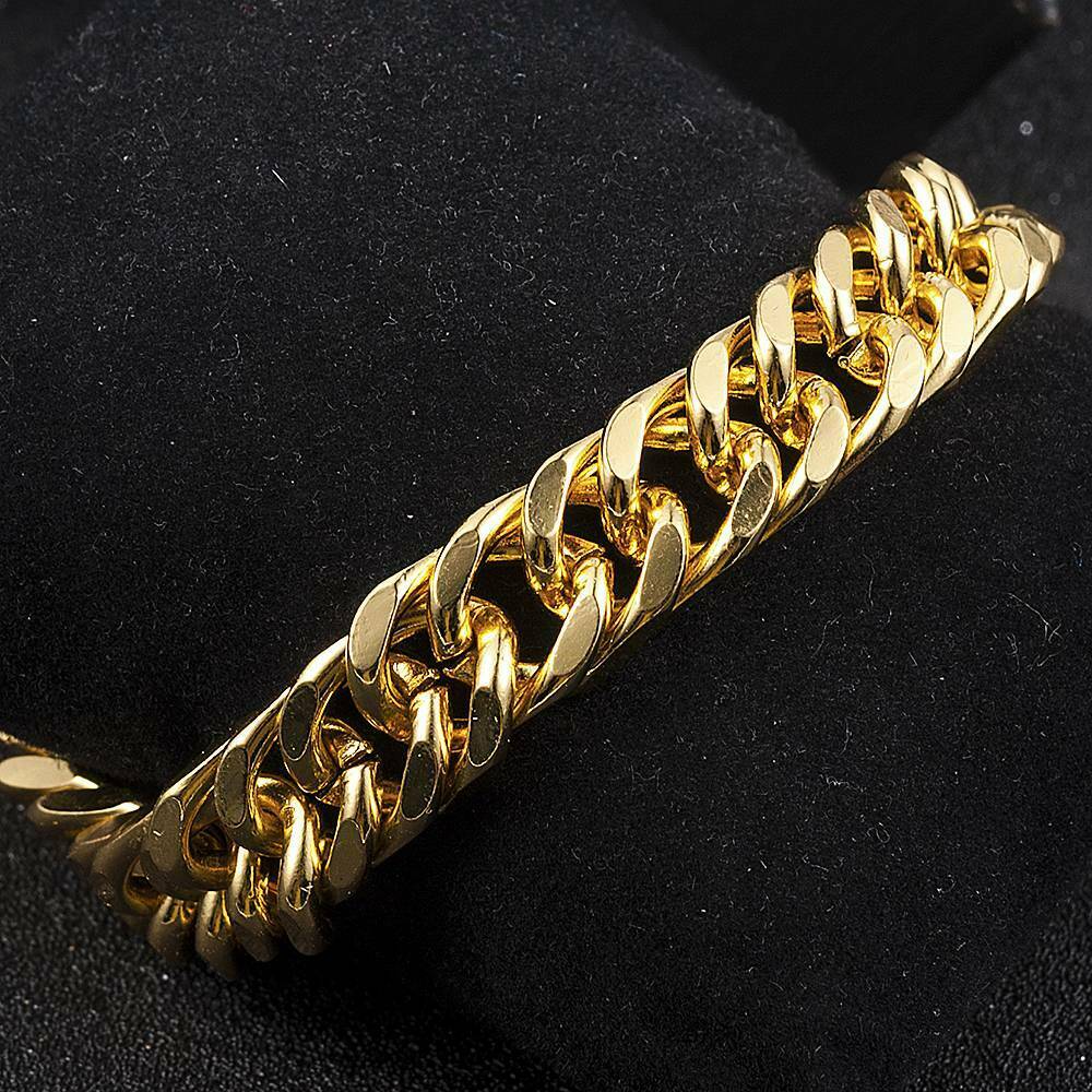 14mm Men's Heavy Solid Stainless Steel Curb Chain Bracelet Fashion Jewelry *1