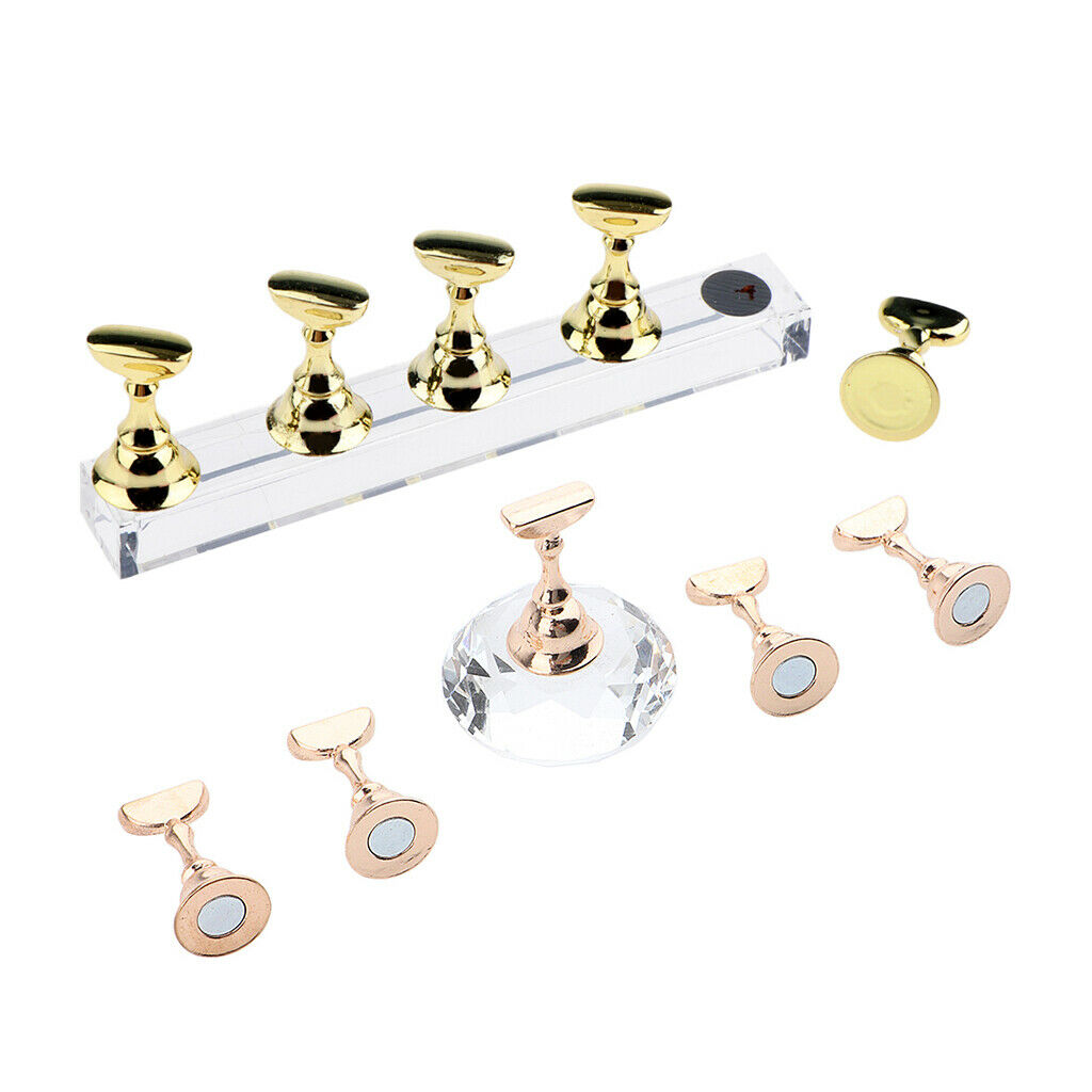 2 Set False Tips Display Stand Training Practice Holder Nail Art Accessories