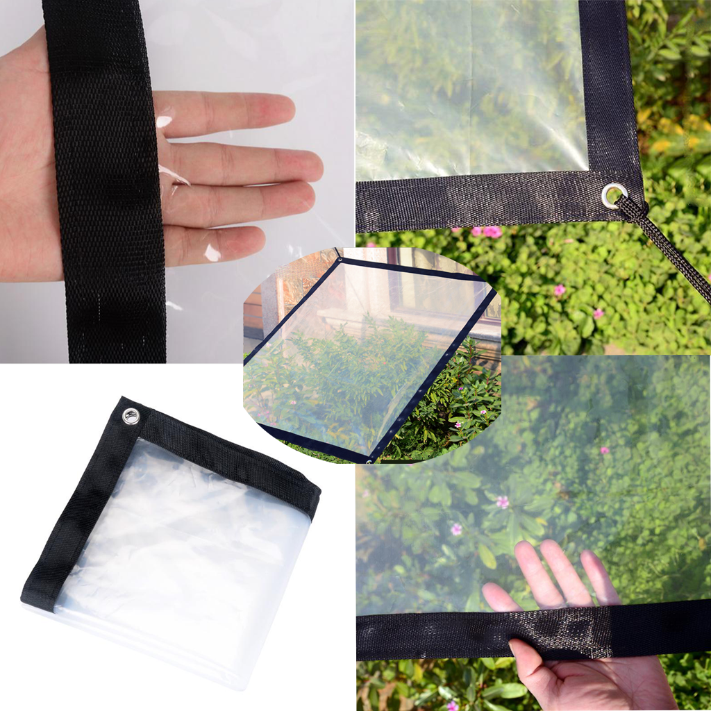 2X Plant Canopy Rain Sunshade Plastic Cover Sunscreen Thick Clear 1x1m