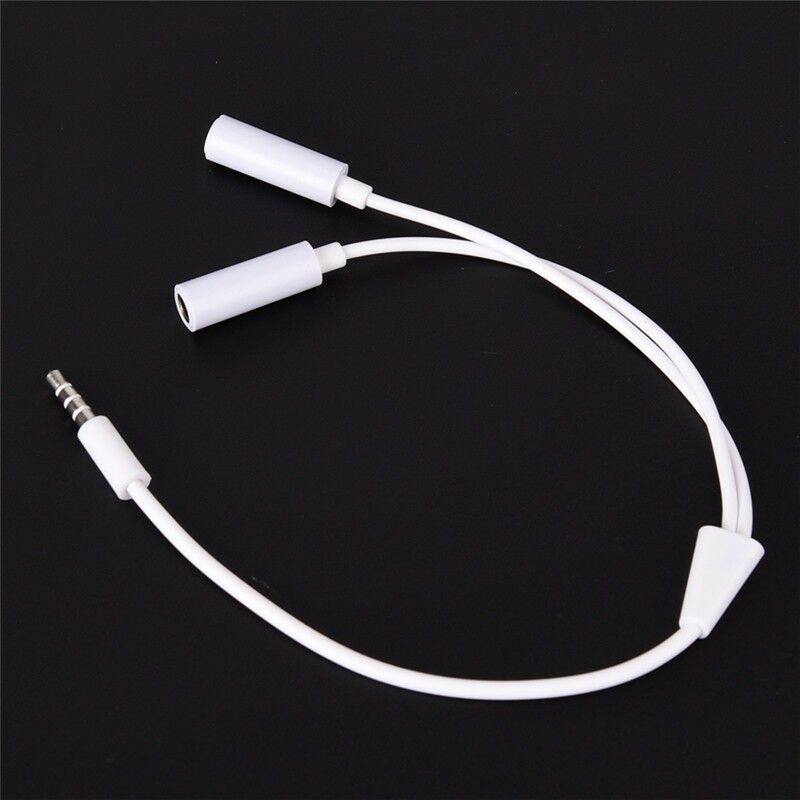 3.5mm AUX Audio Mic Splitter Cable Earphone Headphone Adapter Male To Female Tt