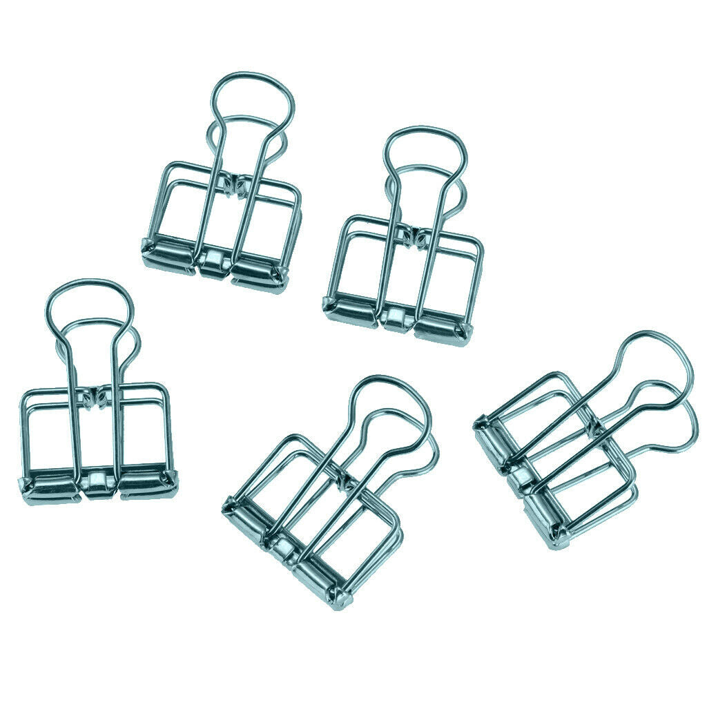 5 Pieces Hollow Long Tail Clip Paper Photo Folder Dovetail Bill Clips Green