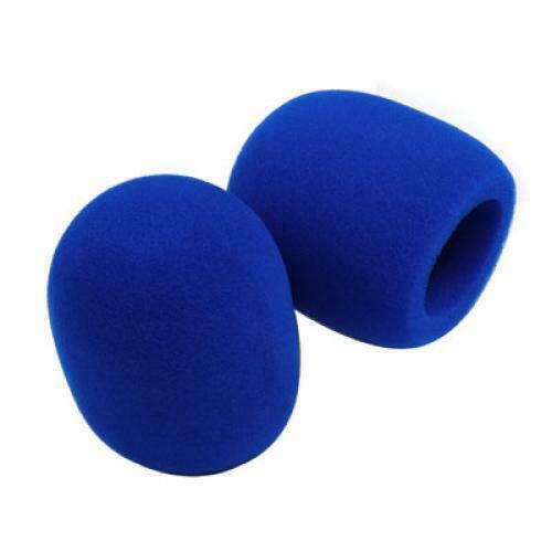 Black + Blue Microphone Audio Mic Windscreen Wind Shield Sponge Foam Cover Decor