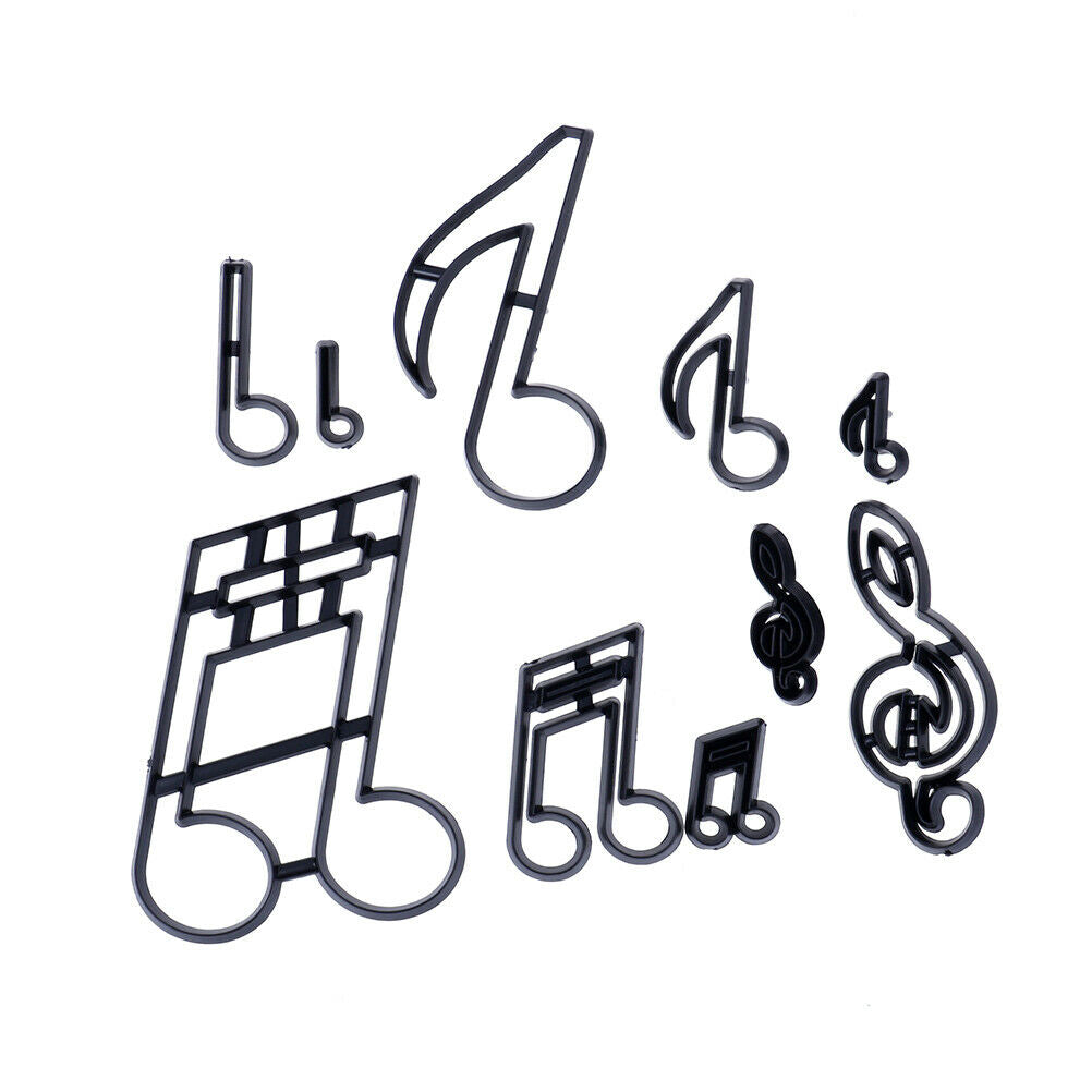 10PCS/set Music Notes Cookie Cutter Plastic Sugarcraft Fondant Cutter HqSJCA