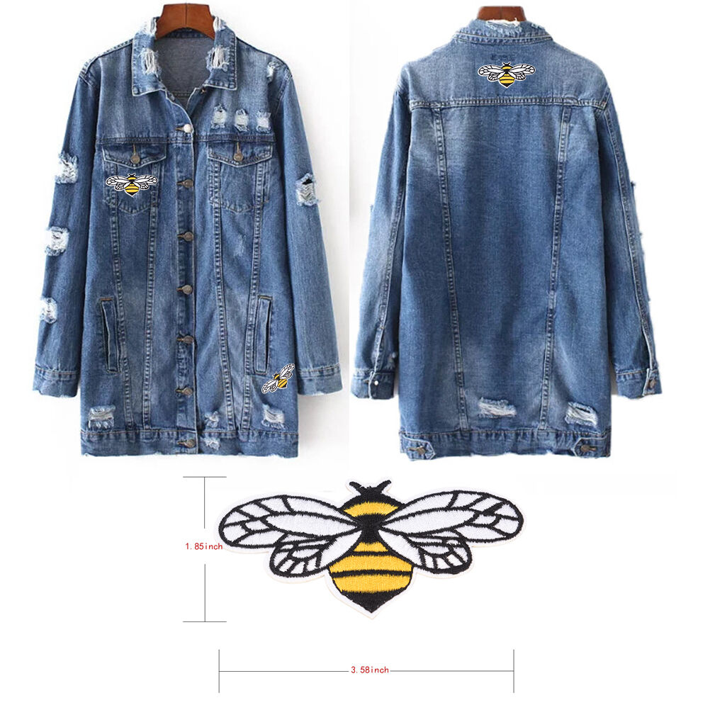 Fashion bee embroidered sew iron on patch badge fabric bag clothes appliqu.l8