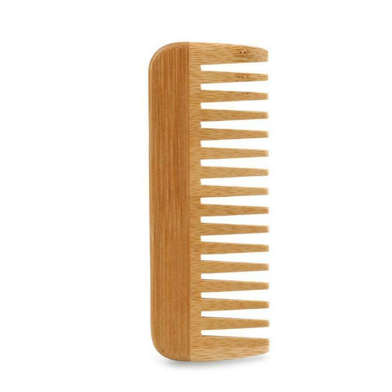 Natural Bamboo Wide Tooth Comb Detangling Anti-Static Curly Hair for Women Men