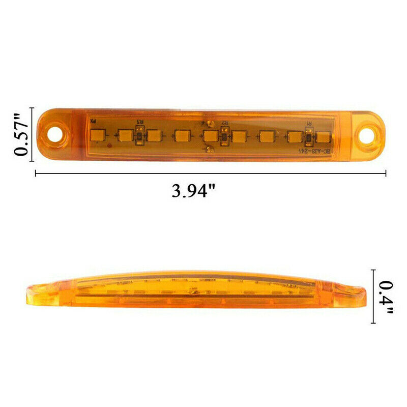 30Pcs 9 LED Bus Truck Trailer Side Marker Indicators Lights Waterproof Wide Side