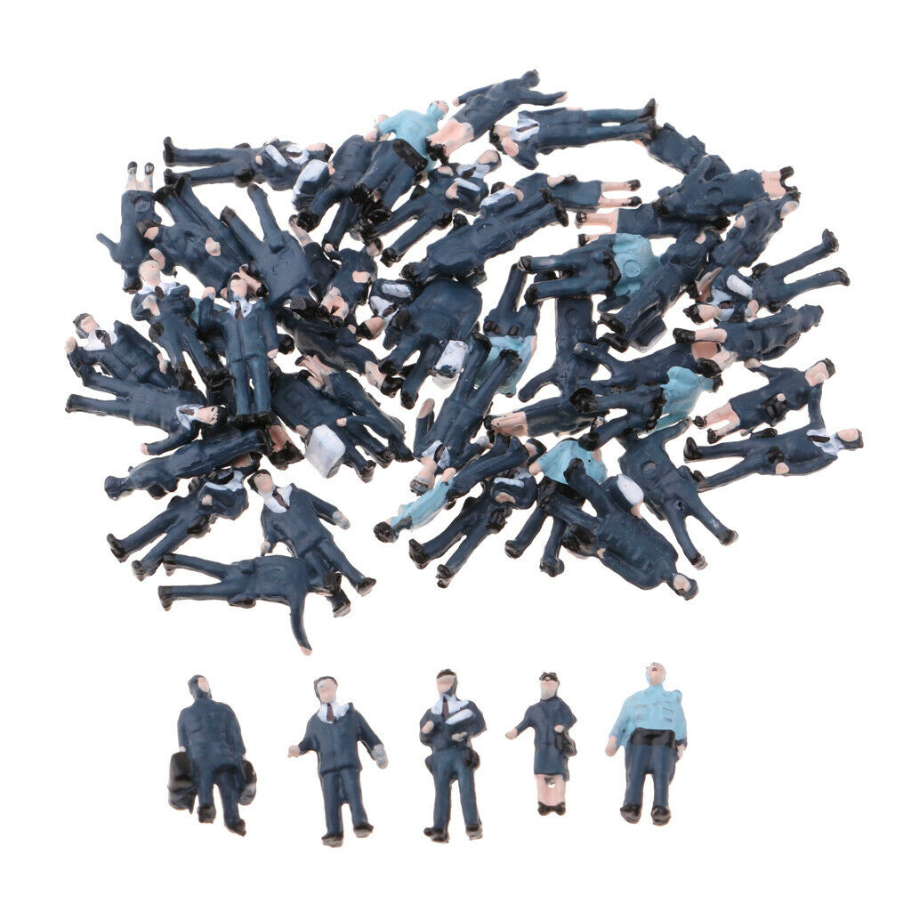 1/150 Scale Multicolor Police Action Figures N Train Roadway Scene Building