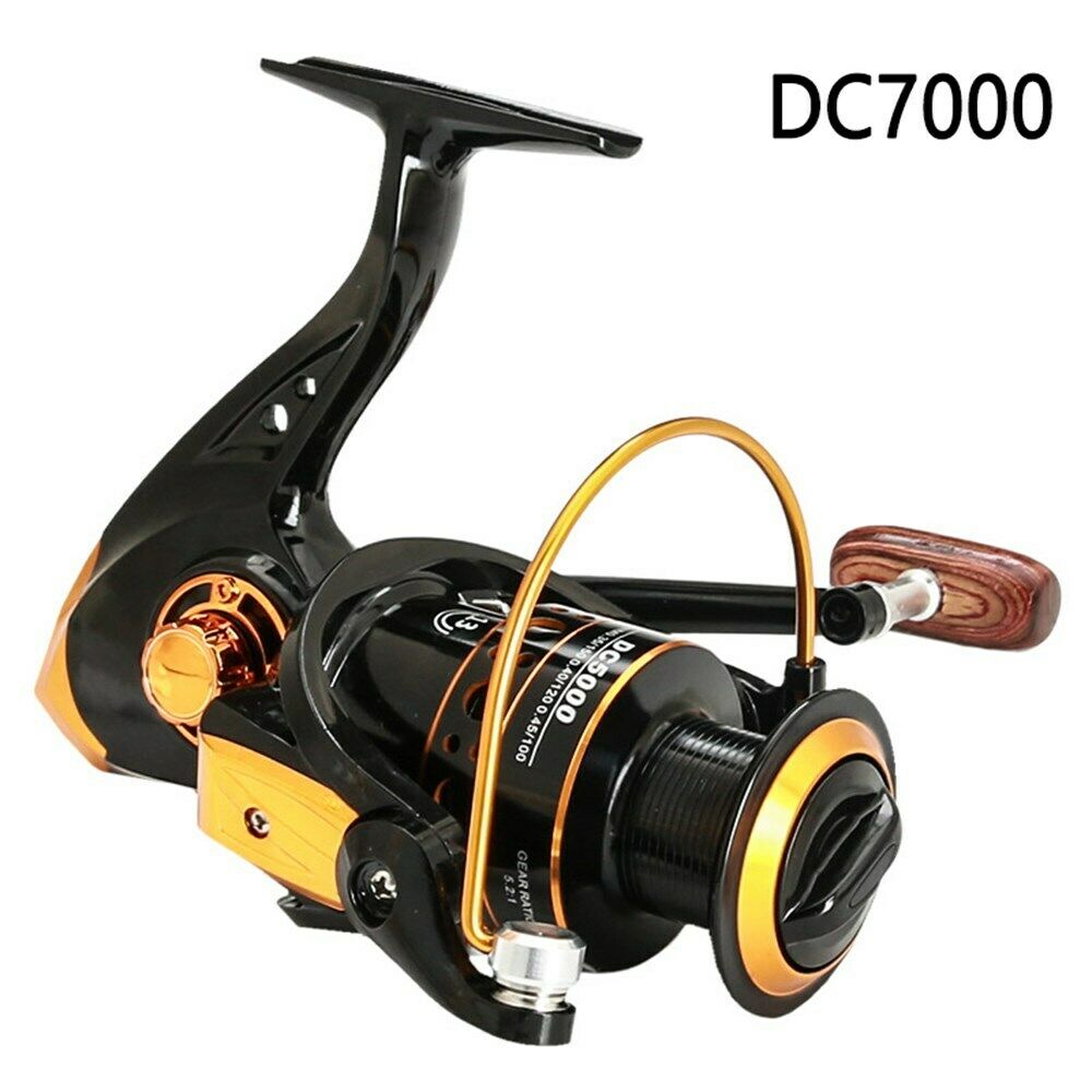 Black Full Metal Wire Cup Fishing Reel Spinning Wheel Fishing Gear DC7000