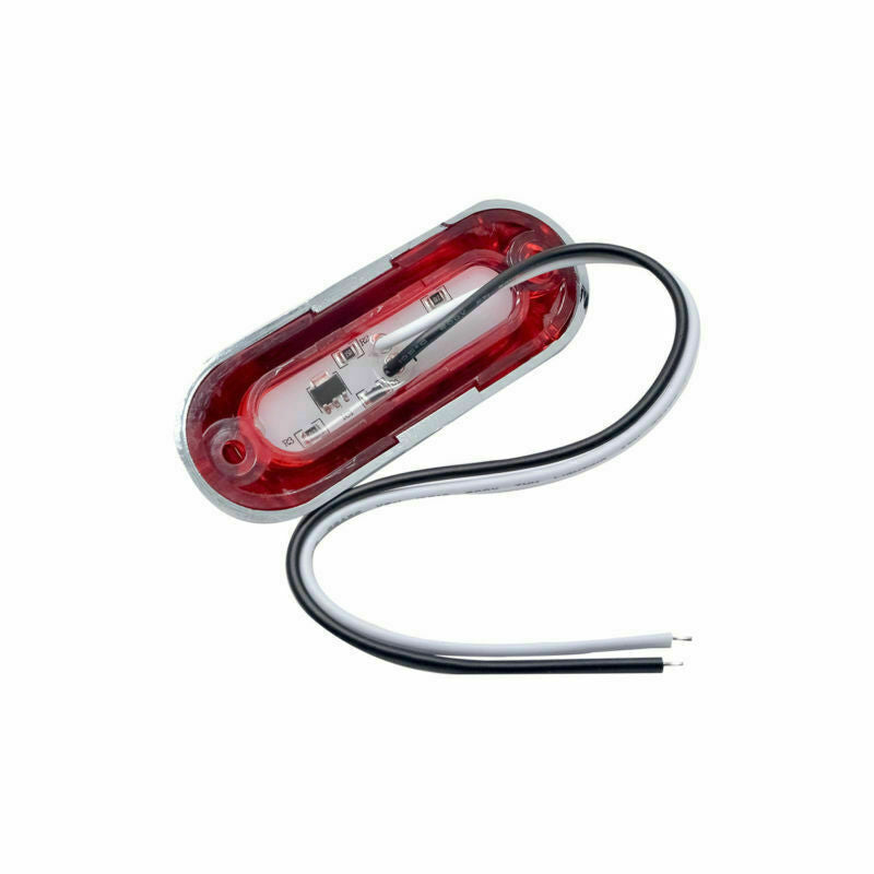2pcs 3.5" Red Side Marker Clearance Light 4LED w/Chrome Bezel for Freightliner