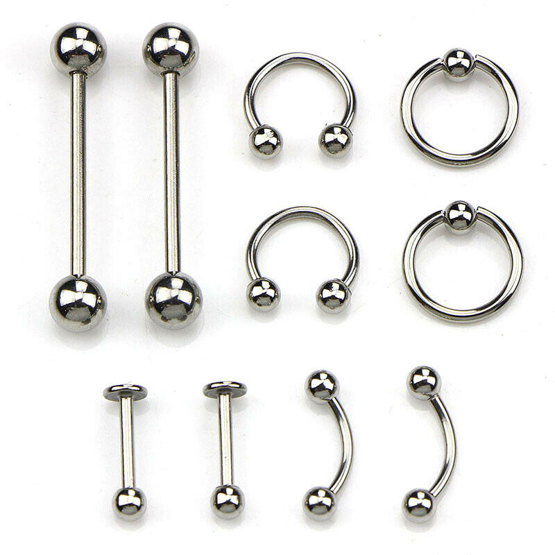 PRO14G/16G Body Piercing Kit Needle Nipple Belly Tongue Eyebrow Nose Lip Rin LQ