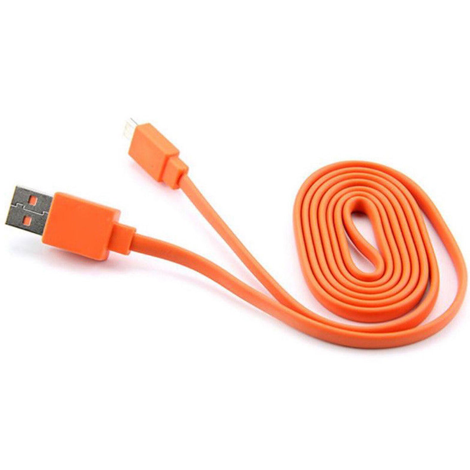 Micro USB Fast Charger Flat Cable Cord for JBL Flip 3 4 Pulse 2 Orange 1M/3 feet
