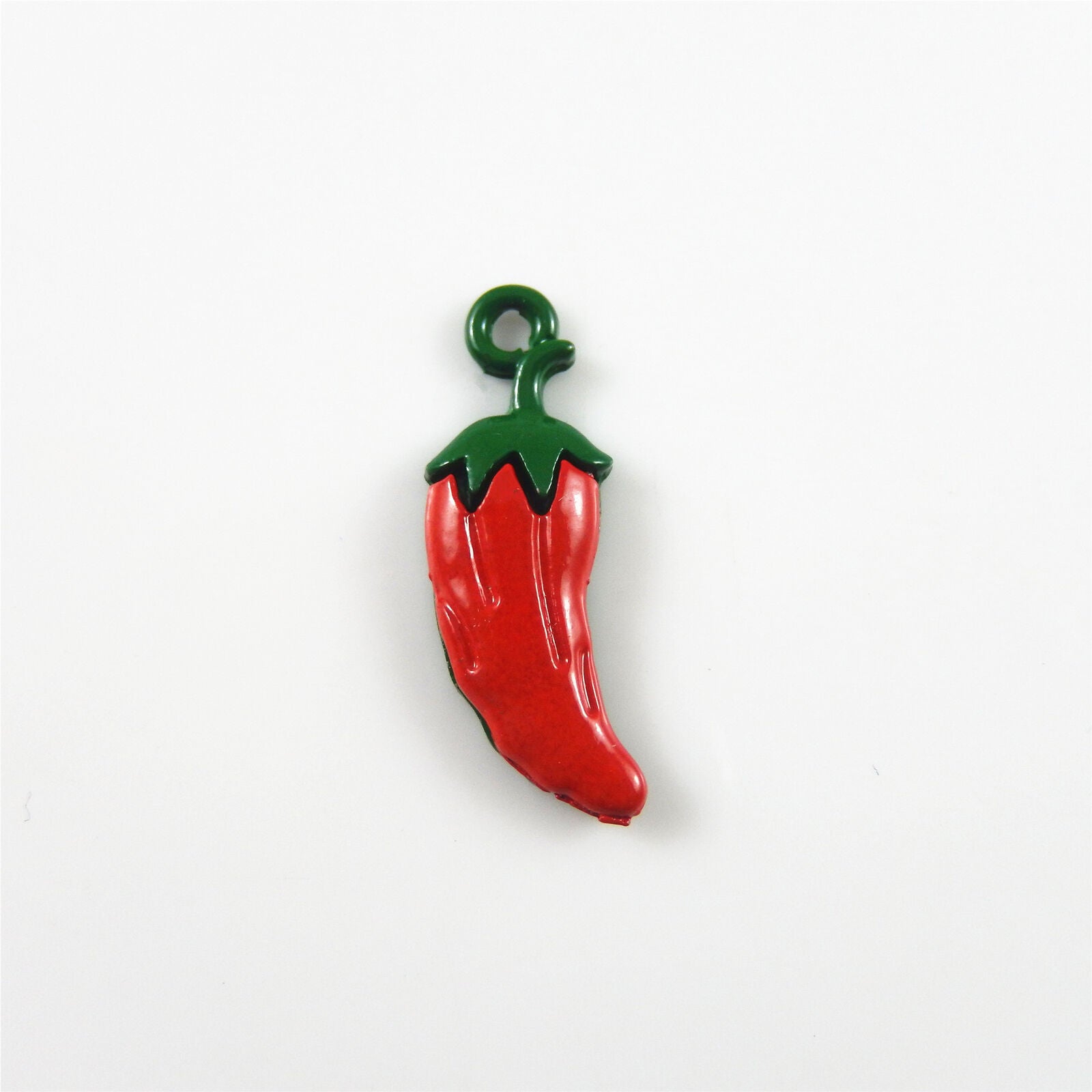 10 pcs Painted Red Alloy Chili Charm Pendant Findings 25x13 mm #52992