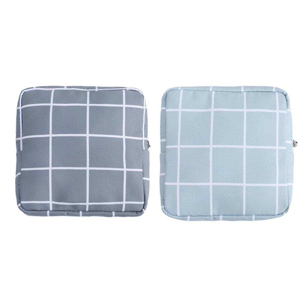 2x Lovely Travel Portable Zipper Sanitary Bag Makeup Organizer for Girls