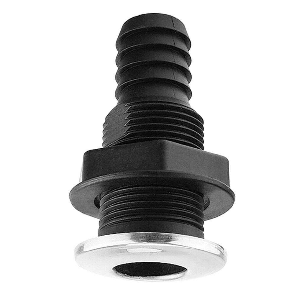20mm Black Plastic Thru-Hull Bilge Pump and Aerator Hose Fitting Boats Parts