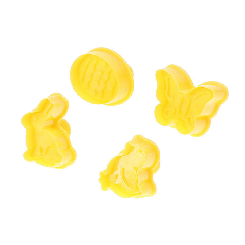 4pcs Butterfly Rabbit Easter Egg Shape Animal Plastic Cookie Cutter BiscuitY SJ