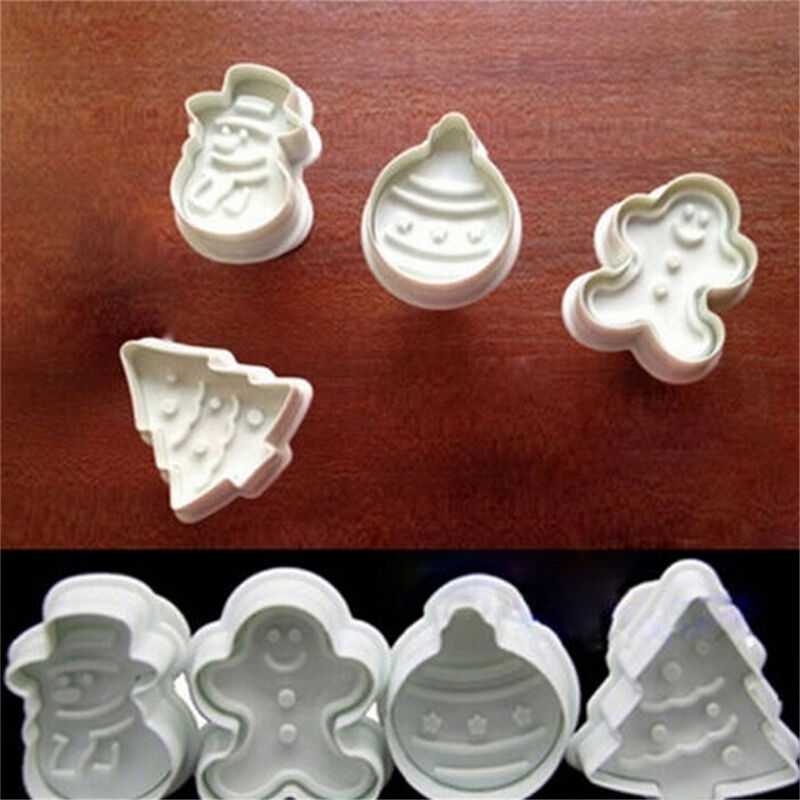 DIY Christmas Snowman Fondant Cakes Molds Biscuit Cookie Plungers Cutters Dec BD