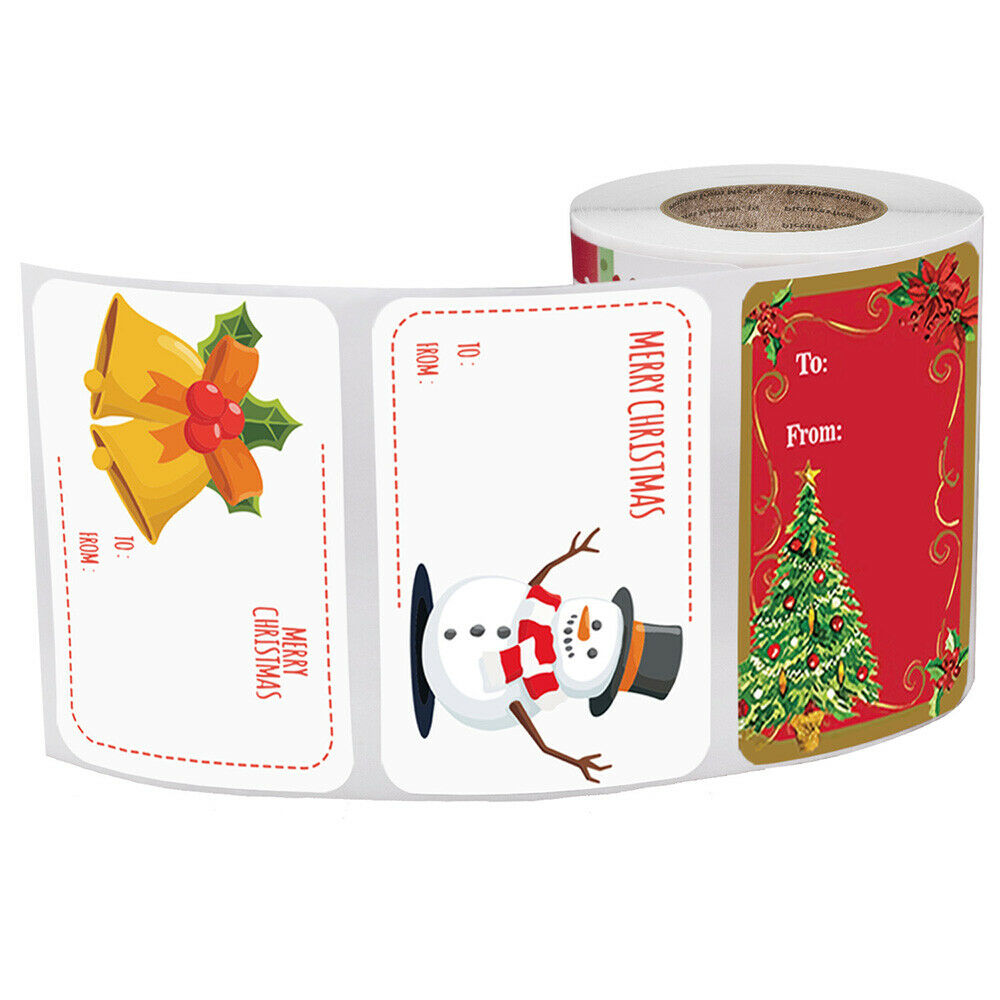 250pcs/roll 6 Designs Christmas Gift Name Tag Adhesive Stickers Seal Label Craft