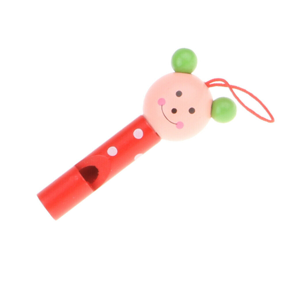 8 Piece Set Wooden Animal Head Whistles Flute Child Instrument