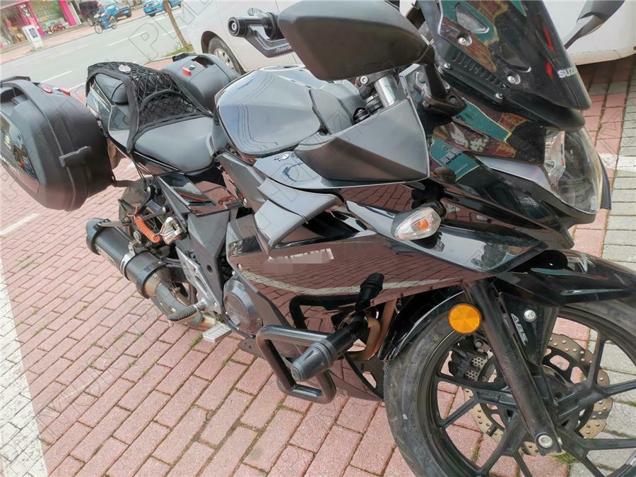 Glossy Black Motorcycle Side Winglets Wind Fin Spoiler Trim Cover Air Deflector