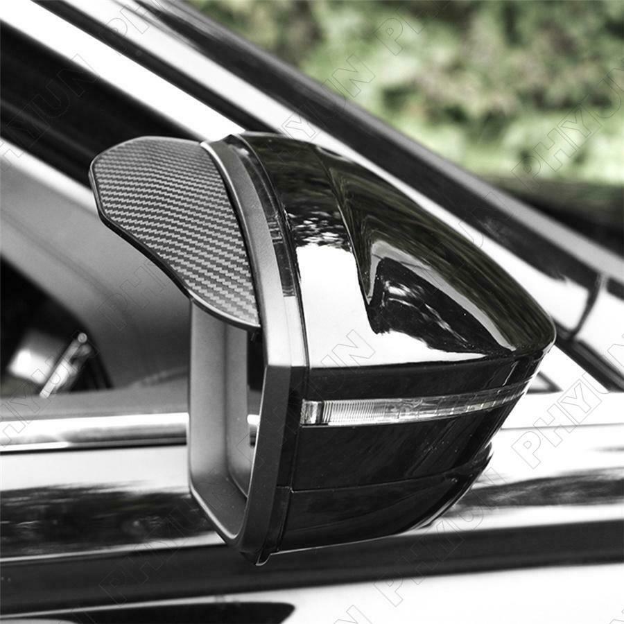 2x Carbon Fiber Style Car SUV Rear View Mirror Rain Guard Shield Cover Universal