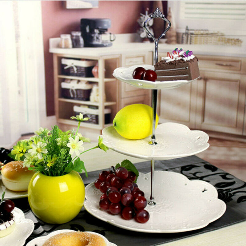 3 Tier Hardware Crown Cake Plate Stand Handle Fitting Holder Wedding Party Sets