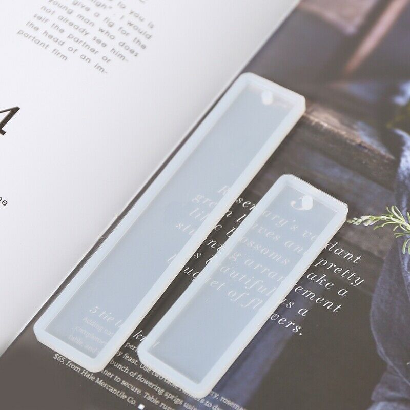 2 Pcs/Set Rectangle Silicone Bookmark Mold, DIY Bookmark Mould Making Epoxy ReE5