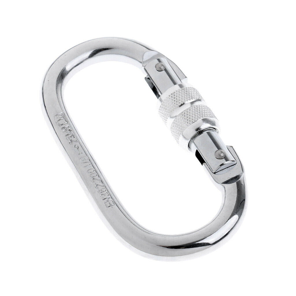 2 Pieces 25KN O-Shaped Screw Lock Carabiner For Climbing Hiking Yoga Hammock
