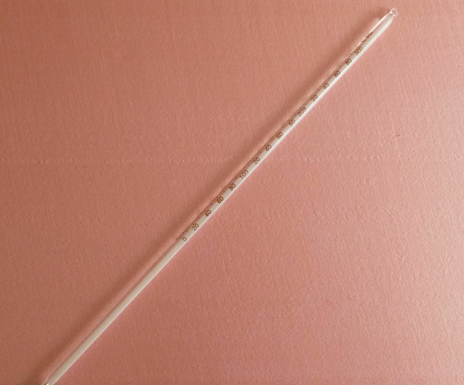 Glass Celsius thermometer,300 degree,Total length 300mm,Chemistry labware