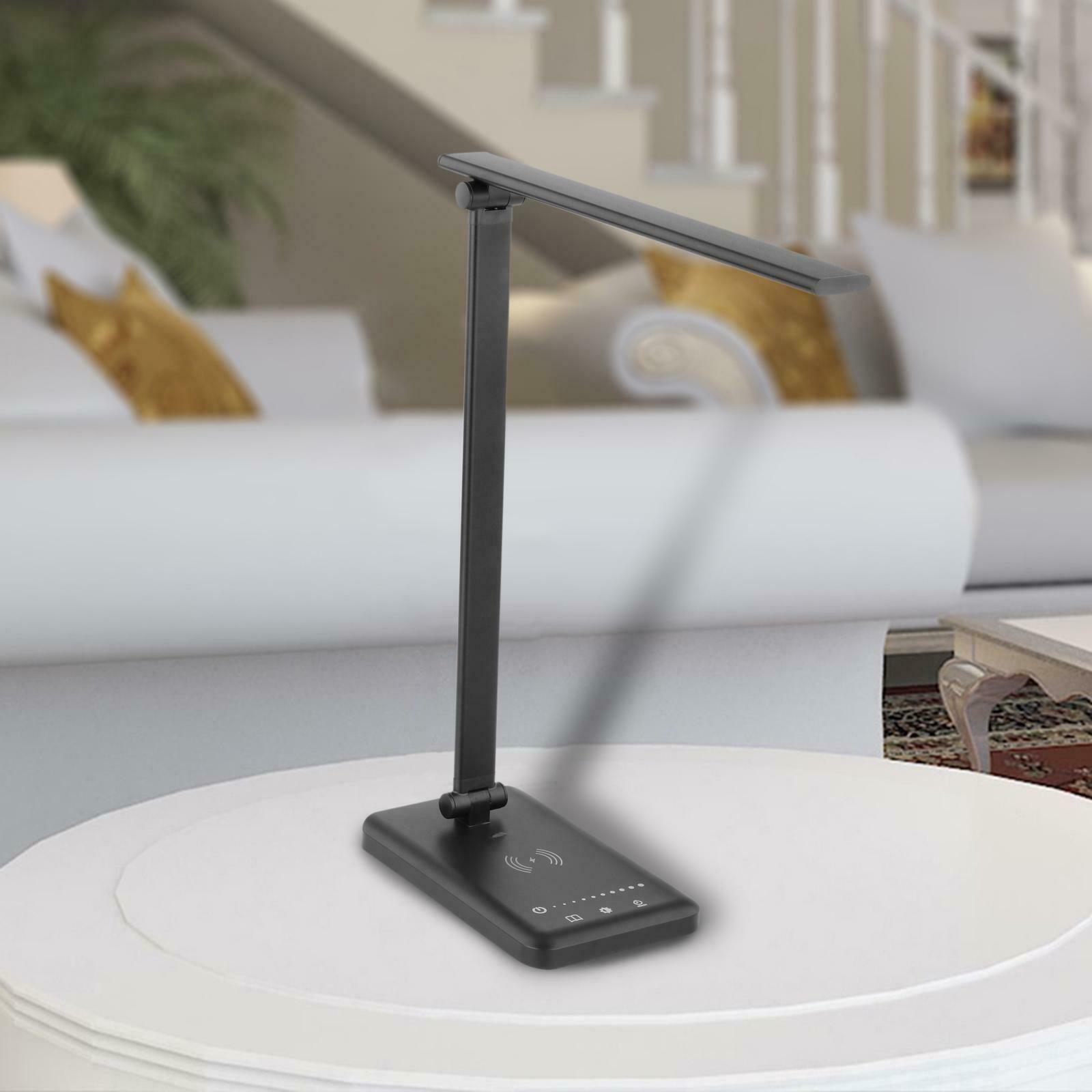 Modern Metal Desk Lamp with Wireless Charger Bedroom Table Light LED Lamps