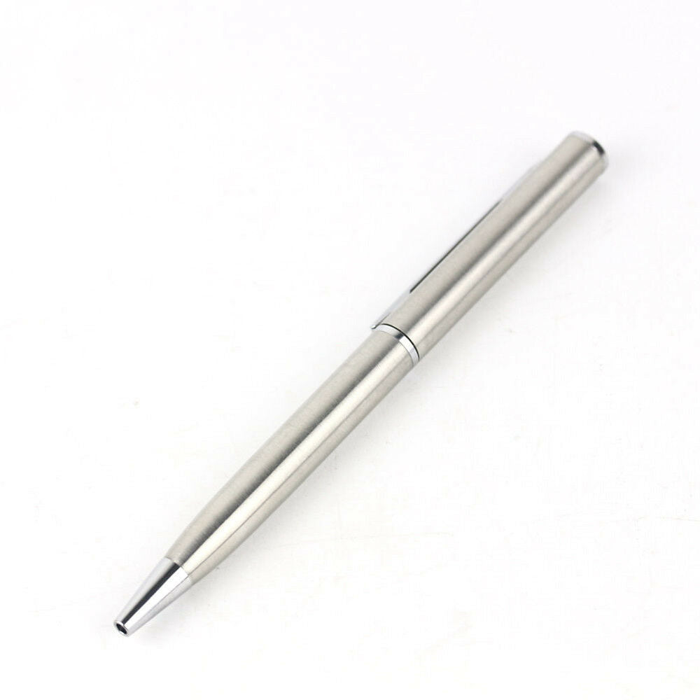Mini Stainless Steel Rotating Ballpoint Pen Office Writing Stationery Black Ink*