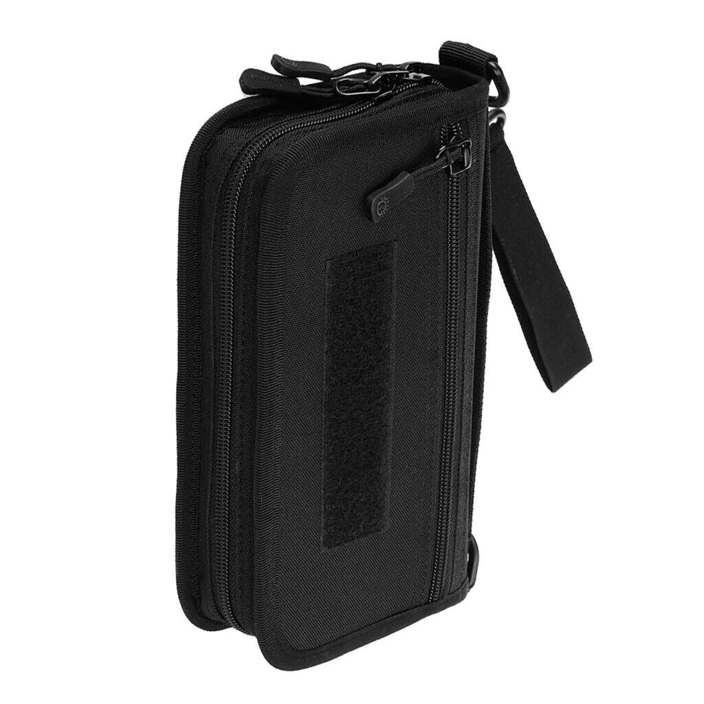 Mens Wallet ID Card Passport Hand Bag 6" Mobile Phone Pouch Black