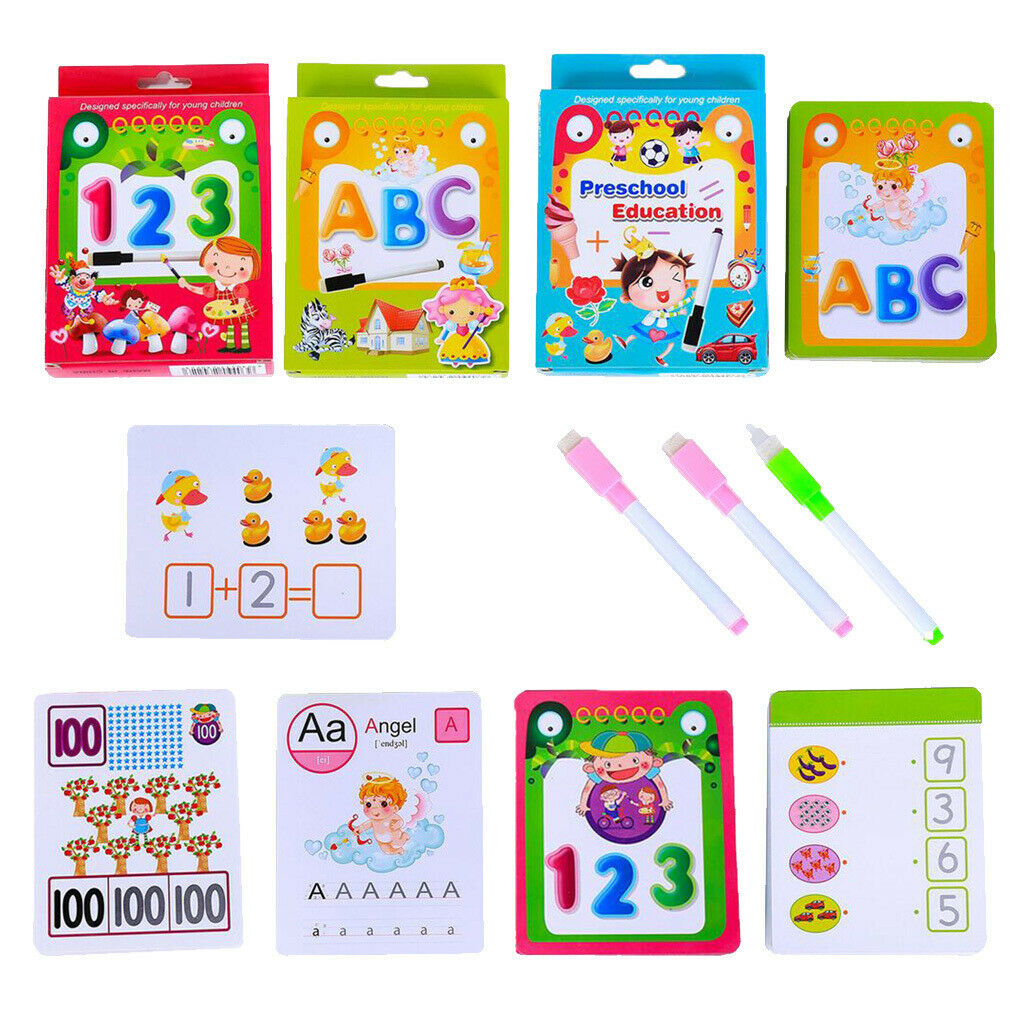 3 Set (Alphabet,Number,Addition and subtraction) Learning Flash Cards Preschool