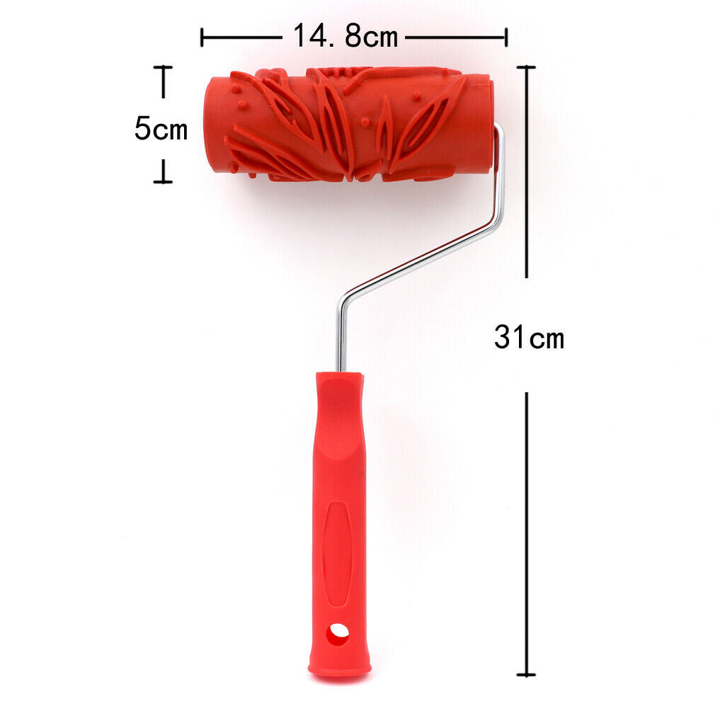 5'' Rubber Flowers Pattern Painting Roller Wall Decoration Brush Tool