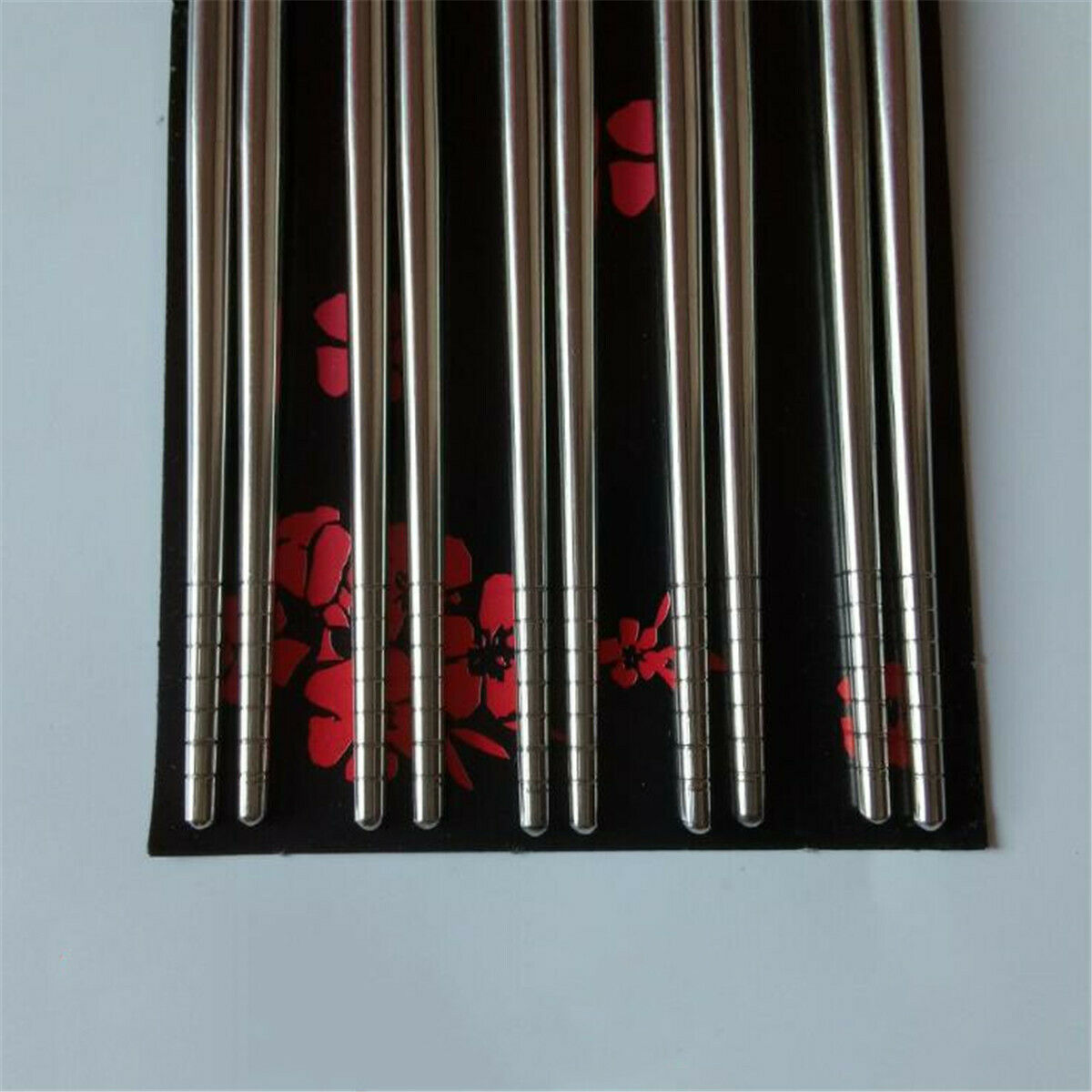 5Pairs Stainless Steel Twist Chopsticks Reusable Korean Chinese Chop Sticks Gift