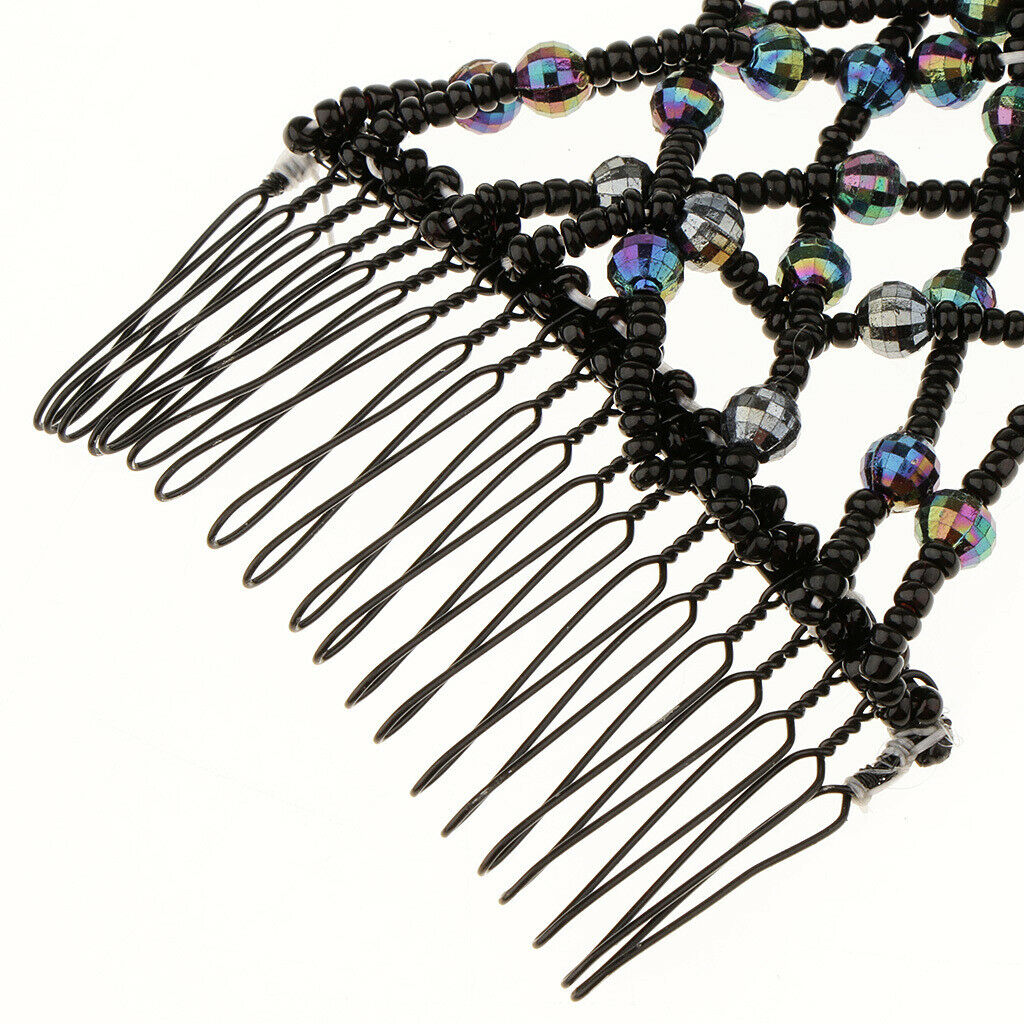 Double Side Stretch Magic Beaded Hair Combs Hair Clips Styling Tool